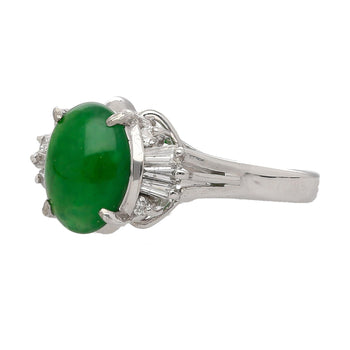 1.85 Carat Untreated Jadeite Jade and Diamond Platinum Ring HK Certified – Assay Jewelers