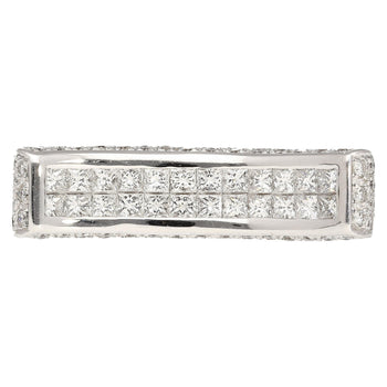 2 Carat Princess Cut Diamond Encrusted Curved Top Overlap Ring in 18K – Assay Jewelers