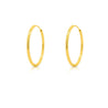 20.5mm 14K Solid Gold Thin Hoop Earrings On Hidden Wire Closure