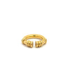 22k Solid Yellow Gold Textured Open Gap Unclosed Ring