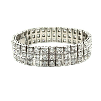 23.5 Carat Natural Round Cut Diamond 3 Row Box Set Tennis Bracelet – Assay Jewelers