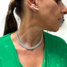 27 Carat Diamond and Emerald Flexible Choker Necklace in 18k White Gold