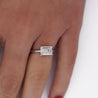 2.05 Carat F/VS1 Emerald Cut Lab Grown Diamond in 14K White Gold East West Ring