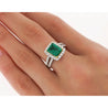 2.06 Carat Old Mine Muzo Colombian Emerald & Diamond Halo with Split Shank 18K Ring