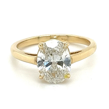 2.06 Carat Oval Cut Lab Grown Diamond CVD Ring in 14K Yellow Gold Low Profile Setting – Assay Jewelers