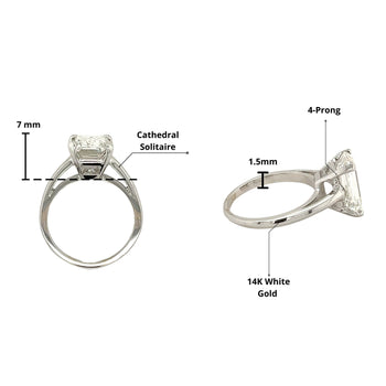 2.12 Carat H/VS2 Emerald Cut CVD Lab Diamond Ring in 14K White Gold – Assay Jewelers