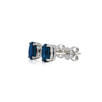 2.15 Carat Oval Cut Natural Sapphire 14K Gold Hypoallergenic Stud Earrings – Assay Jewelers