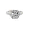 2.16 Carat Natural Round Diamond Ring & Diamond Halo with Diamond Side Stones