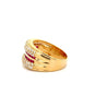 2.28 Carat Square Ruby & Diamond Channel Set 18K Gold Multi-Row Ring