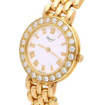 Chopard Classic 10/6206 18K Gold 25mm Diamond Bezel White Dial Watch – Assay Jewelers