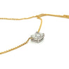 2.5 Carat Cushion Cut Lab Grown Diamond Floating Connected Necklace in 18K Gold