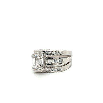 Bague de petit doigt pour homme en diamant de synthèse taille émeraude 2,5 carats, en platine et or blanc 18K – Assay Jewelers