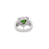 2.50 Carat Triangle Checkerboard Tsavorite & Diamond White Gold Statement Ring