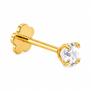 2.5mm Diamond in 14K Gold Flat Back Single Stud Earring – Assay Jewelers