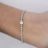 2.71 Carat Cushion & Round Lab Grown Diamond 14K White Gold Tennis Bracelet