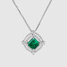 2.72 Carat GRS Certified Minor Oil Muzo Green Colombian Emerald Necklace in 18k White Gold