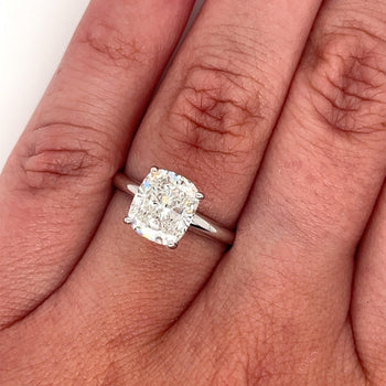 2.79 Carat Lab Grown Diamond Engagement Ring in 14K White Gold Solitaire 4-Prong Setting – Assay Jewelers