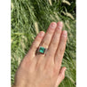 3 Carat Colombian Emerald Platinum Mens Link Ring