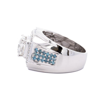 3 Carat Radiant Cut G/VS2 Lab Grown Diamond 14K White Gold Men's Ring – Assay Jewelers