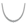 3 Carat Round Diamond Platinum Graduated Tennis Necklace