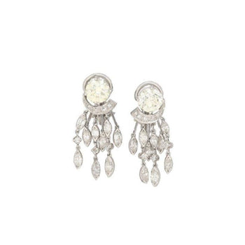 3 Carat Round & Marquise Cut Natural Diamond Chandelier Drop Earrings – Assay Jewelers