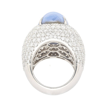 36.40 Carat Ceylon Star Cabochon Sapphire and Diamond GRS Certified 18K Ring – Assay Jewelers