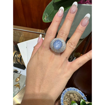 36.40 Carat Ceylon Star Cabochon Sapphire and Diamond GRS Certified 18K Ring – Assay Jewelers