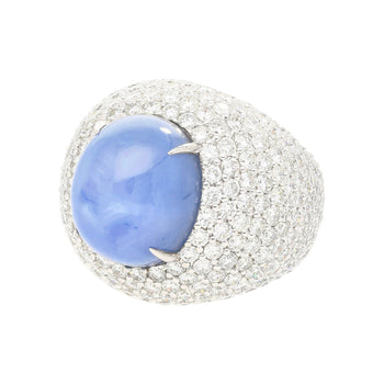36.40 Carat Ceylon Star Cabochon Sapphire and Diamond GRS Certified 18K Ring – Assay Jewelers