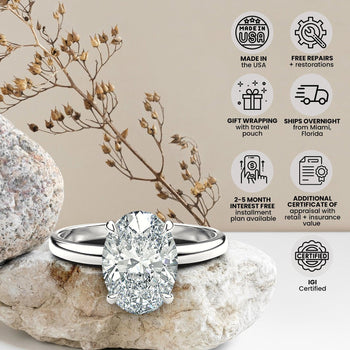 Bague en diamant cultivé en laboratoire taille ronde de 3.01 carats avec halo de diamants taille marquise – Assay Jewelers