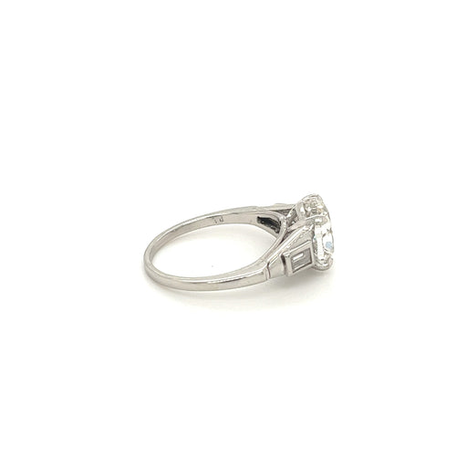 VVS2 Cushion Lab Grown Diamond 3-Stone Platinum Ring