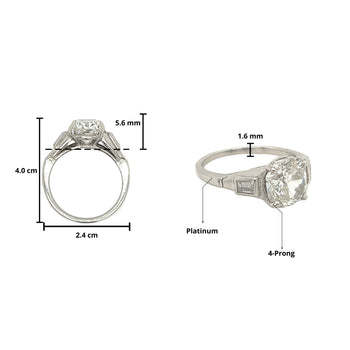 3.02 carat H/VVS2 Cushion Lab Grown Diamond 3-Stone Platinum Ring – Assay Jewelers