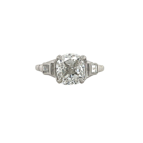 VVS2 Cushion Lab Grown Diamond 3-Stone Platinum Ring