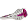 3.04ct Purplish Pink Trillion-Cut Ruby Diamond Cocktail Ring