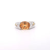 3.07 Carat Orange Precious Topaz & Floating Diamond Ring in East West Setting