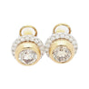 3.10 Carat Fancy Brown Diamond Bezel and Halo Stud Earrings 18K Gold