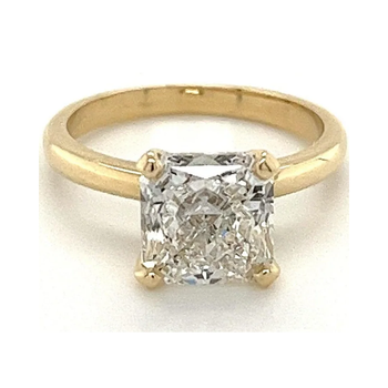 3.12 Carat Cushion Cut Lab Grown Diamond in 14k Gold Solitaire Engagement Ring – Assay Jewelers