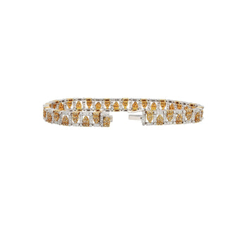 3.22 Carat TW Fancy Brown and White Diamonds in Patterned 18K White and Yellow Gold Bracelet | 7 inches – Assay Jewelers