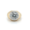 3.30 Carat Round Cut Lab Grown Diamond Solitaire Mens Ring in 18k Gold