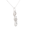 3.38 Carat 3 Stone Diamond Dangle Pendant Necklace in 18K White Gold