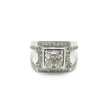 Bague cluster pour homme en diamant de laboratoire 3,41 carats en or blanc 18K – Assay Jewelers
