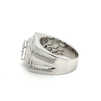 Bague homme à clusters en diamant de laboratoire 3,41 carats en or blanc 18K – Assay Jewelers
