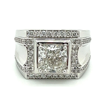 3.41 Carat Lab Diamond Mens Cluster Ring in 18K White Gold – Assay Jewelers