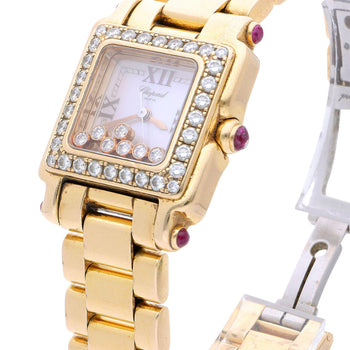 Chopard Happy Sport 27/6851-21/11 Diamond and Ruby 18K Rose Gold Full Set Watch – Assay Jewelers