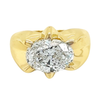 3.5 Carat Lab Diamond Oval Cut Solitaire Mens Ring in 14K Yellow Gold