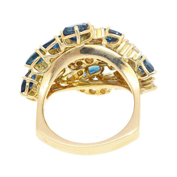 3.50 CT Blue Sapphire and 1.0 CTW Diamond Cluster Ring in 18K Gold – Assay Jewelers