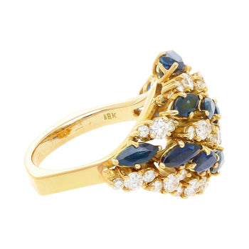 3.50 CT Blue Sapphire and 1.0 CTW Diamond Cluster Ring in 18K Gold – Assay Jewelers