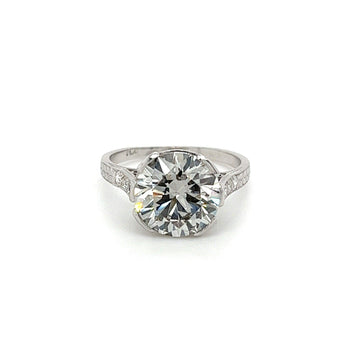 3,72 carati Lab Grown Diamond Ring in montatura Half Bezel in platino – Assay Jewelers