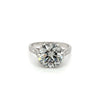 3.72 Carat Lab Grown Diamond Ring in Half Bezel Platinum Setting