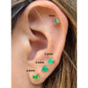 3mm-4mm Colombian Emerald Square-Cut Stud Earrings in 18k Gold