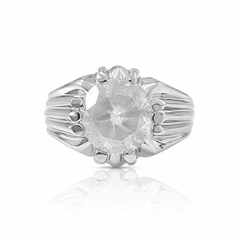 4 Carat Round White Diamond Solitaire Mens Platinum Ring – Assay Jewelers